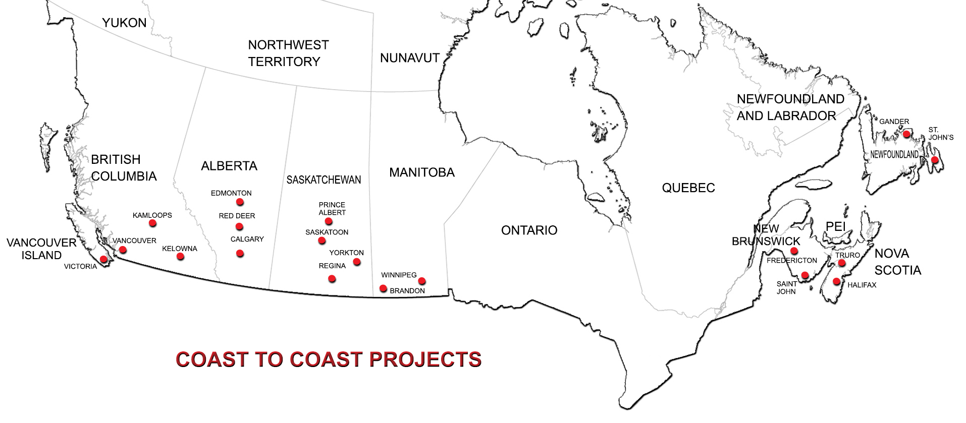 Canada Map Montana Construction Coast To Coast Locations